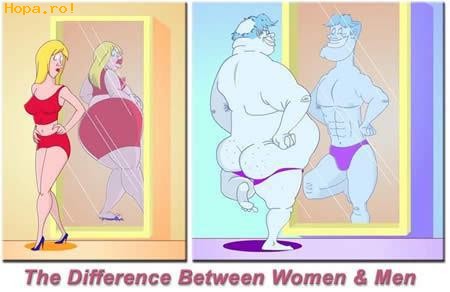 Caricaturi - Diferenta dintre femei si barbati
