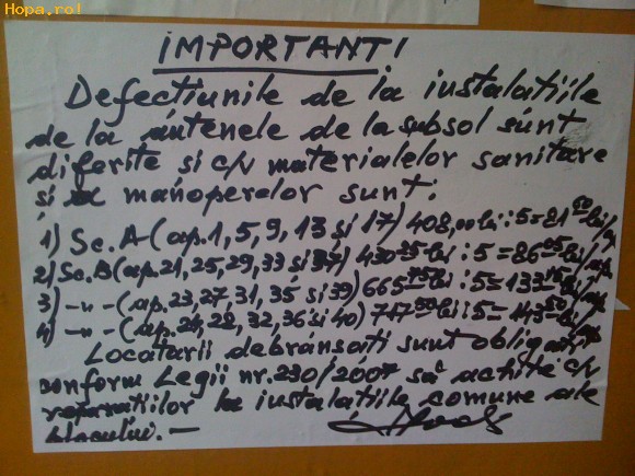 Din Romania - Scrie un administrator de bloc