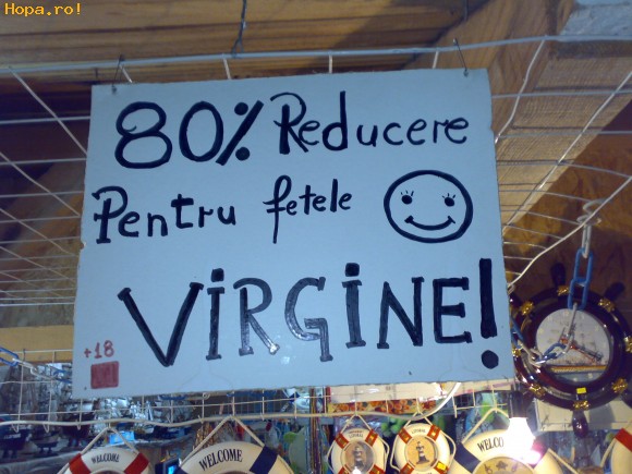 Din Romania - 80 la suta reducere pentru fetele virgine