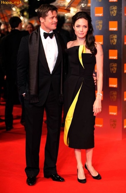 Celebritati - Premiile Bafta 2009 - Angelina Jolie si Brad Pitt