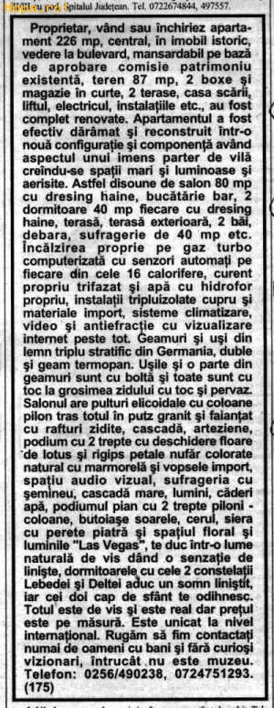 Din Romania - Anunt imobiliar foarte detaliat