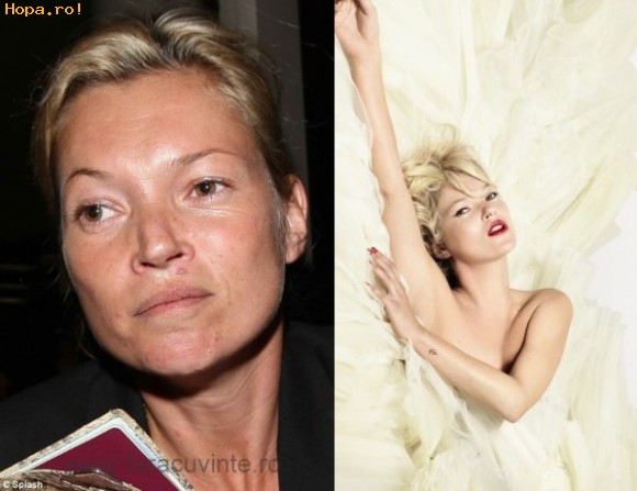 Celebritati - Kate Moss retusata pentru vogue