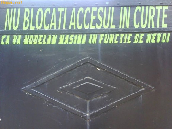 Anunturi - Nu blocati accesul