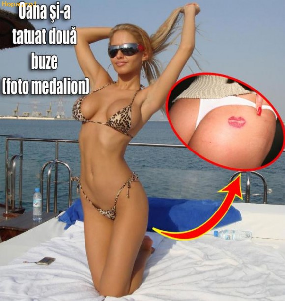 Celebritati - Oana Oprea si-a tatuat buze pe fund