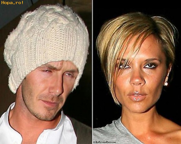 Celebritati - Asa arata David si Victoria  Beckham  dimineata