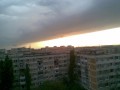 Din Romania - Cam asa arata Bucurestiul vazut de la etajul 10 dintr-un bloc, inainte de furtuna