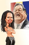 Caricaturi de personaje - Oana Zavoranu si Vadim Tudor